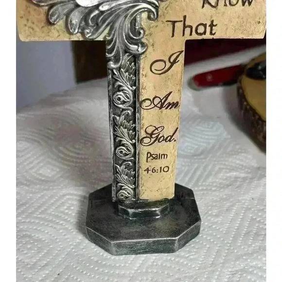 Free Standing Cross Psalm 46:10 Be Still And Know That I Am God Bible Religion - Picture 4 of 16